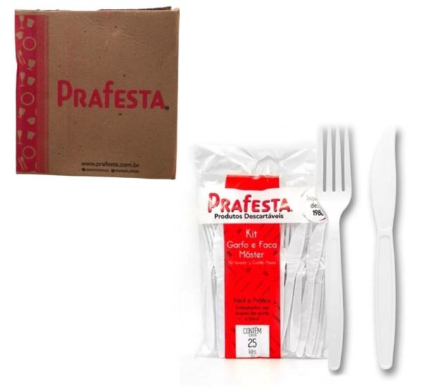 KIT GARFO E FACA MASTER PRAFESTA  BCO C/25