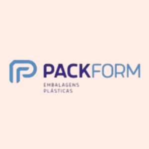 Logotipo da empresa de embalagens descartáveis plásticas Packform